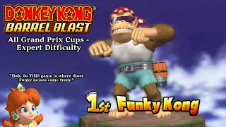 Donkey Kong Barrel Blast: All Grand Prix Cups - Expert Difficulty
Playlist here:
Enjoy! To be honest, I was NOT planning at all to cover this game. I only did it due to circumstances in which this games soundtrack crossed paths with a side hobby of mine I was catching up on around the summer of 2025 and I thought why not get a little weird and do some videos on the game.
While I have nostalgia from playing the game back when it came out, I am well aware of the infamous reputation it has. It was a racing game meant to use the DK Bongo controls on the Gamecube. Production then moved over into the Wii where motion controls were implemented instead. This results in the controls being rather unintuitive to learn, spotty in execution, and painful to use for long periods of time. Aside from the controls, youre also on rails with no off road areas to get into, making all of the maneuvering be put all into running into items and smashable objects while avoiding harmful obstacles.
Its a shame this game got its controls butchered hard as there couldve been a half decent racer with lots of classic DK Country representation at a time when Rare was no longer with Nintendo to helm the series. The true replacement to the canceled Donkey Kong Racing if you will, but alas.
That said, here we are with this video. While I did a video on Candys challenges, I wasnt fully satisfied with my overall coverage of this game. One, not every track in the game got represented in that mode. Two, the games expert speed (basically like 150cc in Mario Kart) does give the races that sense of exhilaration the rest of the game severely lacks. Finally, I just wanted to use some other characters besides DK for these, one of those characters apparently had his finest hour earlier this year. I wonder what for? Of now some other oh so important questions should be answered with this game. Those being ever wanted to see a girl Kremling with an afro? More importantly, ever wondered why Funky Kong sounds the way he does in Mario Kart? Well here you go!
Timestamps for this video.
00:00 Opening timestamp
Topaz Cup
00:40 DK Jungle
02:35 Salty Sea
04:47 Mt. Dynamite
Sapphire Cup
08:08 Scorching Canyon
10:47 DK Jungle Falls
13:20 Shimmering Sea
15:46 Mammoth Glacier
Diamond Cup
18:46 Open Ocean
21:30 Mt. Dynamite Remix
25:11 Parched Palace
28:35 Crankys Temple
Platinum Cup
31:51 Dynamite Run
35:33 DK Jungle Sunset
37:58 Alpine Peak
41:17 Temple Heights
44:30 Cosmic Highway
48:16 Staff Credits Minigame Donkey Kong Barrel Blast: All Grand Prix Cups - Expert Difficulty