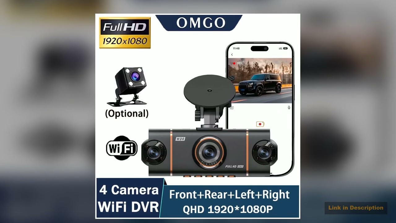4Channel 360 Degree Dash Cam For Cars WIFI APP Car DVR 1080P 4 Camera Lens Video Driver Recorder