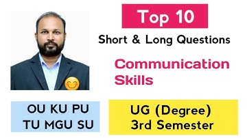 TOP 10 Communicatievaardigheden Kort & Lang Belangrijke Vragen 2025-26 BA BCom BSc BBA 3e III Sem OU