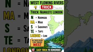 West Flowing Rivers Trick | NAMASTE LONDON | Geography Shortcut #Shorts