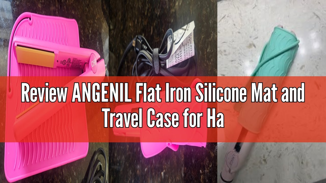 Review ANGENIL Flat Iron Silicone Mat and Travel Case for Hair Tools - Heat Resistant Mat, Straighte