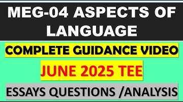 Practice Paper 2025 June Meg 04 Guidance Question Paper Aspects of Language TEE IGNOU