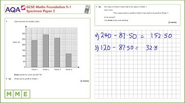 GCSE Maths AQA Foundation Specimen Paper 3 - Q7 Bar charts