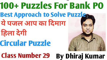 HOW TO SOLVE CIRCULAR SITTING ARRANGEMENT FOR ALL BANKING EXAMS II BY DHIRAJ KUMAR CLASS NO 29