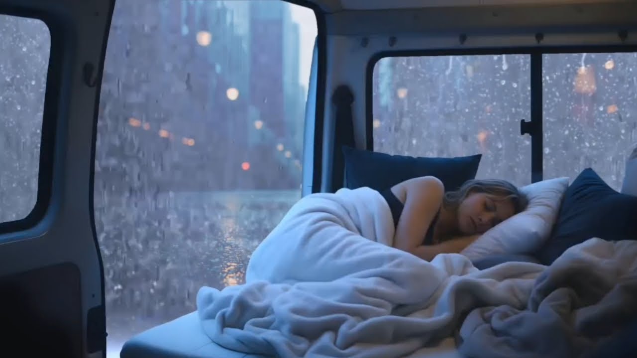 Instant Sleep Rainstorm ⛈️ Cozy Car Ambience with Soft Thunder ASMR