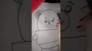 subscribe kary how to draw A step by step cute teddy bear #speeddrawing