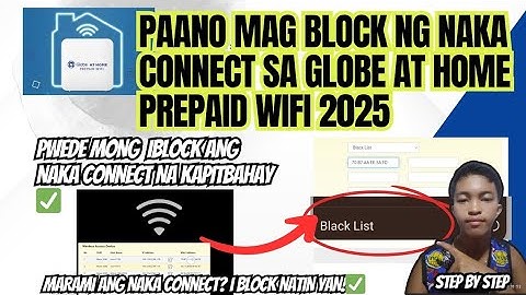PAANO MA BLOCK ANG NAKA CONNECT SA WIFI GLOBE AT HOME