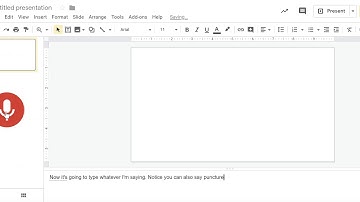 Voice type speaker notes in Google Slides
