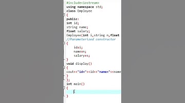 Parameterized constructor in c++ #new #coding #cprogramming #bulldog #viral #code #codingninja #java