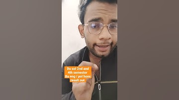 Du sol 2nd and fourth semester Ba political science and English hons result Out