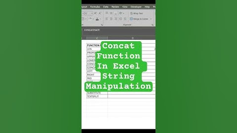Concat Function in Excel String Manipulation  #shorts