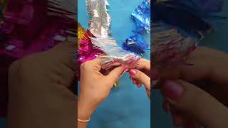 Waste Gift Wrapping Paper Garland / DIY Easy Paper Garland / Paper Craft #shorts #youtubeshorts