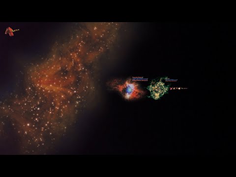 Nebulae vs Intergalactic Clouds Size Comparison