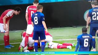 Jogador de futebol Eriksen sofre mal súbito durante jogo da Euro screenshot 4