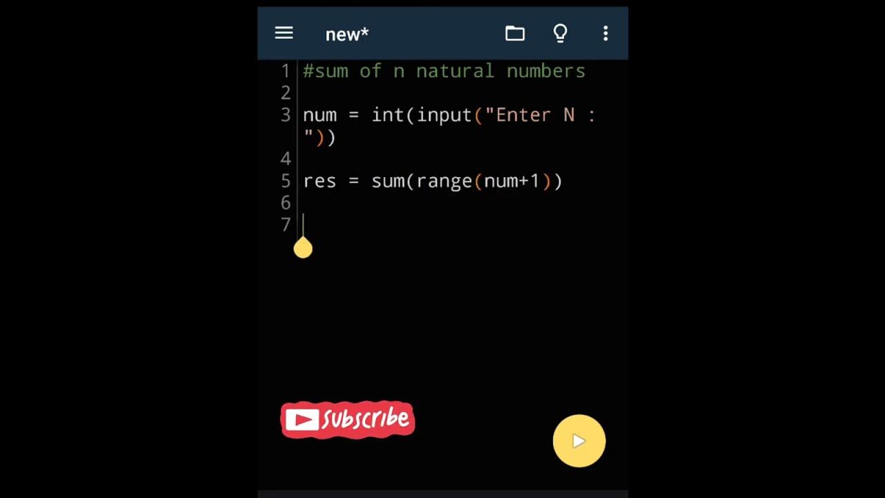 sum of N numbers in python | #python #coding #programming #code - YouTube