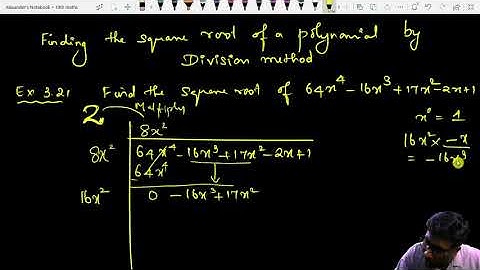 Finding the Square root of a Polynomial| Division Method | Dr. Raymand