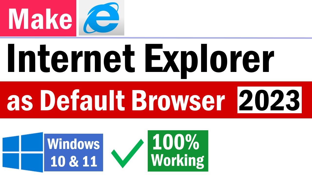 How To Make Internet Explorer Default Browser I How To Set Internet 