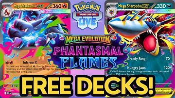 Free Mega Charizard X ex & Mega Sharpedo ex Decks Added to Pokemon TCG Live!