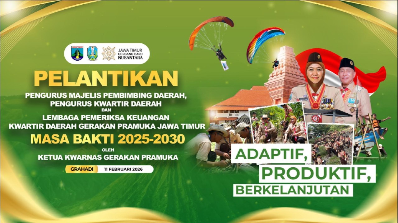 🔴[LIVE] PELANTIKAN MABIDA, PENGURUS KWARDA & LPK KWARTIR DAERAH GERAKAN PRAMUKA JAWA TIMUR