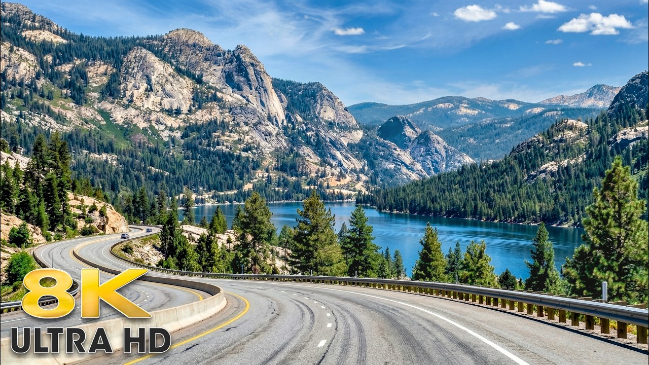 San Francisco to Reno: Sierra Nevada Mountain Scenic Drive 8K California to Nevada