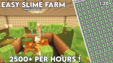 Minecraft Slime Farm 1.20+ / Easy Efficient Slime Per Hour 2500+ (JAVA+BEDROCK+PE)