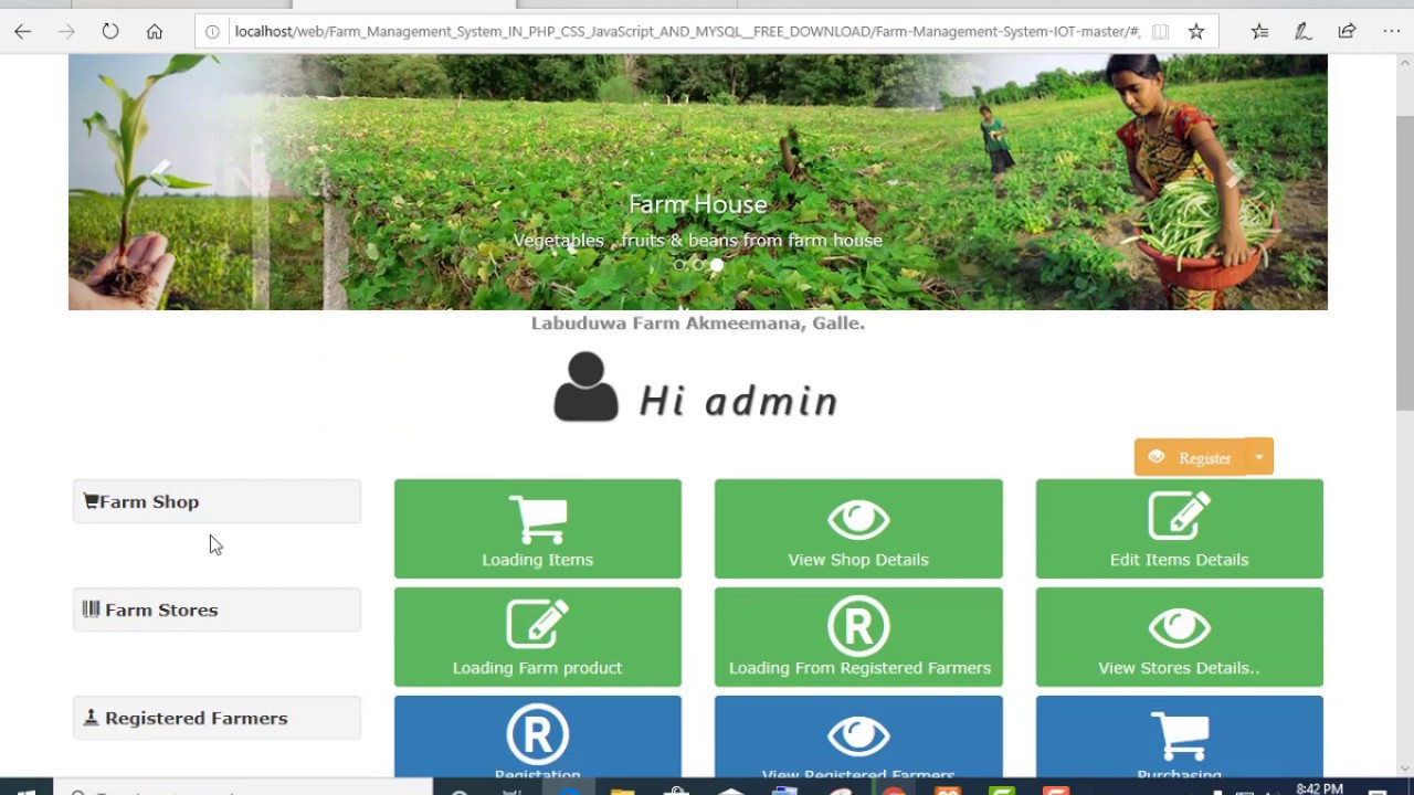 Farm Management System in PHP with Source code Free Download 