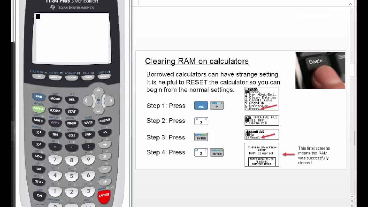 How To Clear Ti 84 How To Clear Programs On Ti 84