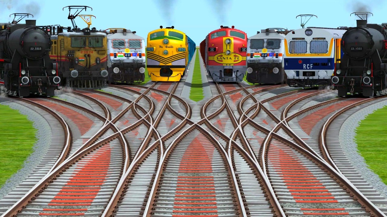 🔆Eights High Graphics Trains Run At Curve To Curve Branches Railroad | train videos indian railways
