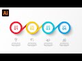 How to draw 4 steps rings infographics - Illustrator tutorial