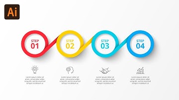 How to draw 4 steps rings infographics - Illustrator tutorial
