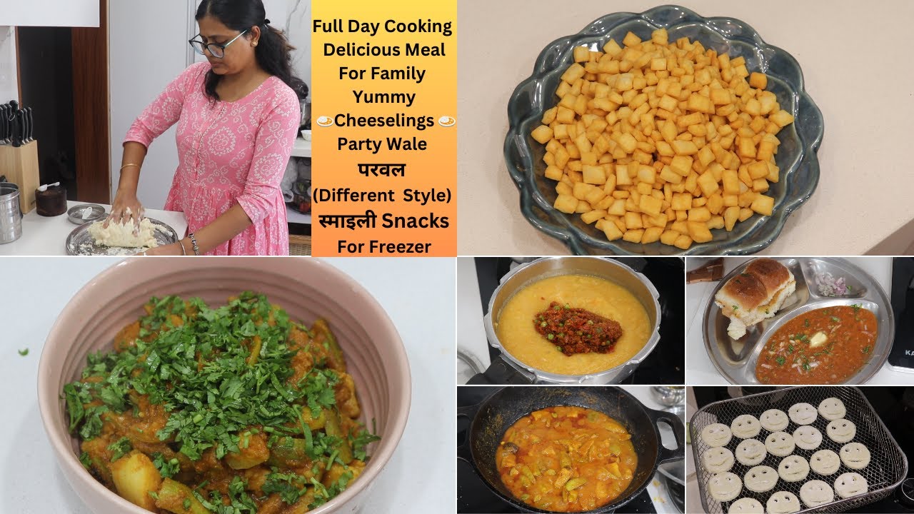 Full Day Cooking Delicious Meal For Family 🍛Yummy Cheeselings 🍛Party Wale परवल (Diffe Style) स्माइली