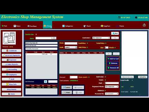 Electronics Shop Management System