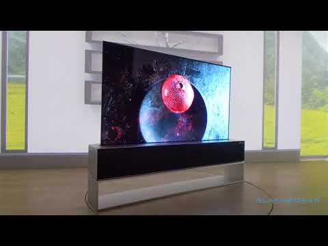 LG rollable TV at CES 2019 - LG Signature OLED TV R