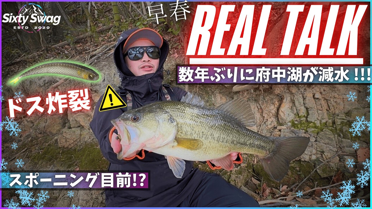 【冬のバス釣り】府中湖が結構調子いいみたいなんですよ、この減水で。【バス釣り】【V-LOG】