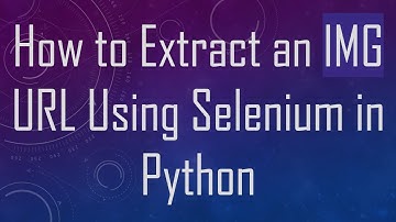 How to Extract an IMG URL Using Selenium in Python
