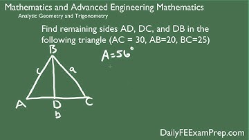 Daily FE Exam Prep - 07 - Math - Triangles and Law of Cosines
