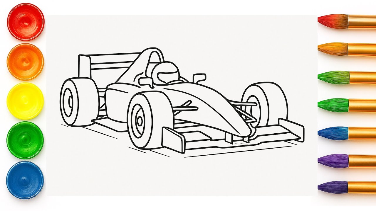 Playing Auto Racing Drawing How to Draw a Race Car | Step by step - YouTube