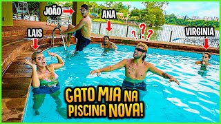 GATO MIA NA PISCINA DA CASA NOVA!! ( PISCINA MAIS FUNDA ) [ REZENDE EVIL ]