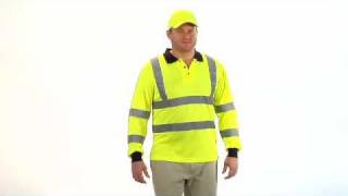 Hi Viz Lime Safety Polo Shirt ANSI Class 3