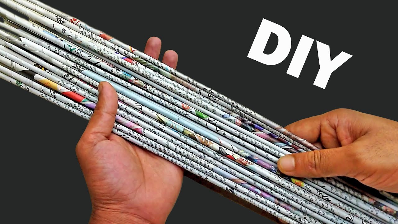 DIY Newspaper Craft Newspaper Flower Vase Waste Material Craft Flower Vase Making YouTube