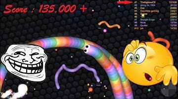 ThebigbossCE : Slither.io gameplay score 135K+ (+135,000) ! Incroyable ! World record [FR]