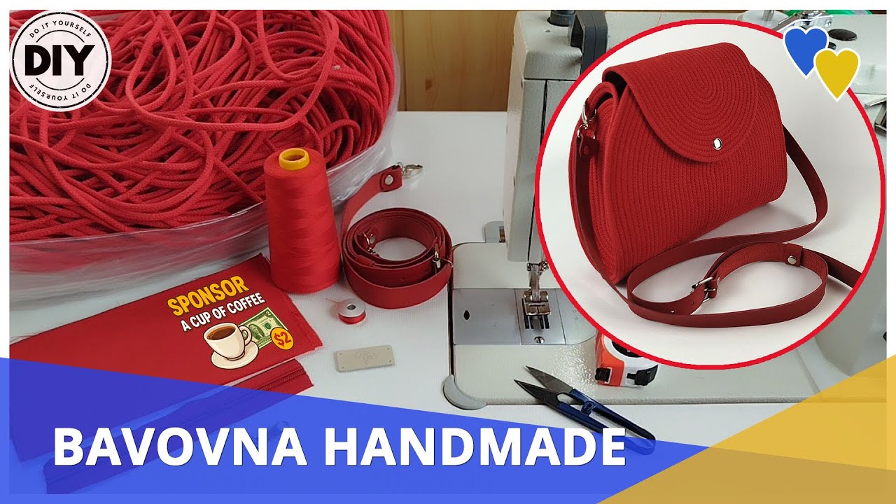 Повседневная женская сумка через плечо – дизайн из красного хлопкового шнура