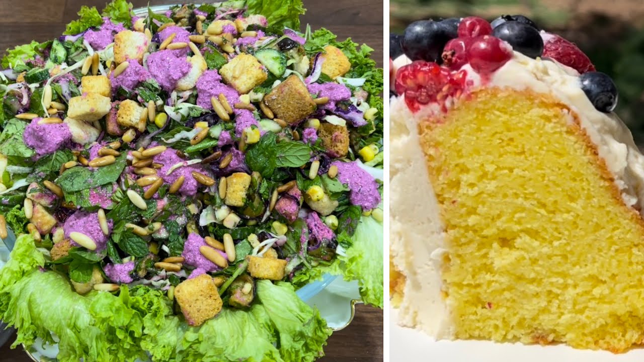 عروس السلطات/كيكة الليمون المخملية  الذ الوصفات لكل المناسبات باسهل طريقة