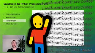 Grundlagen der Python-Programmierung #05 Schleifen