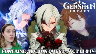 THE END OF ACT 4 IS INSANE?! |  Fontaine's Archon Quest Act 3 & 4 | Genshin Impact playthrough