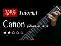 Canon (short & easy version) - Guitar Tutorial + TAB