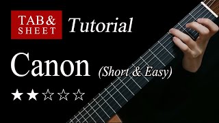 Canon (short & easy version) - Guitar Tutorial + TAB