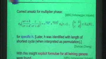 Matthias Gaberdiel - Mathieu Moonshine