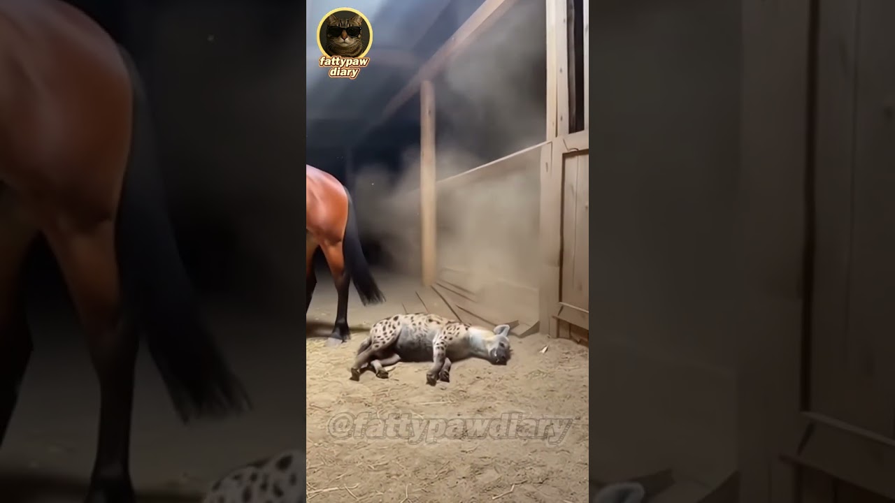 What Happens When a Mischievous Hyena Wanders into a Horse’s Stable?