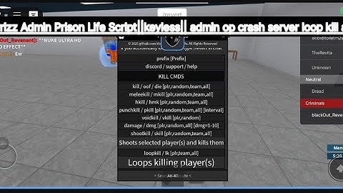 Prizz Admin Prison Life Script||keyless|| admin op crash server loop kill all